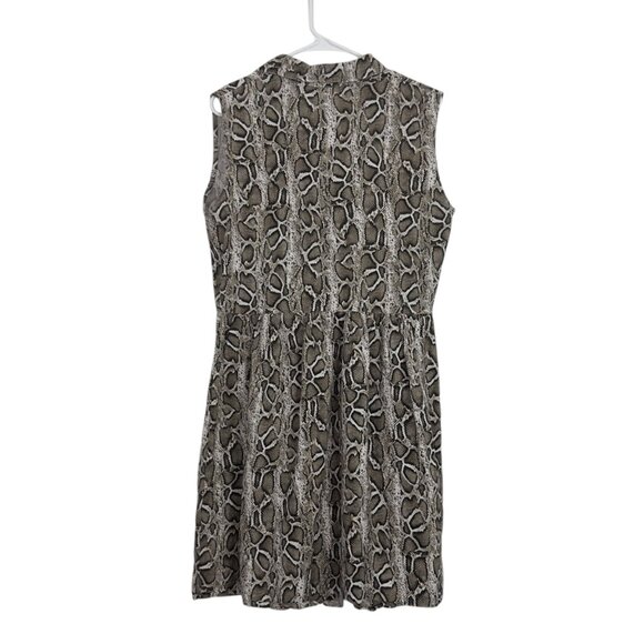 Laura Bianchi Women Sleeveless Snake Print Button-Up Dress SZ M 100% Linen - Picture 11 of 11